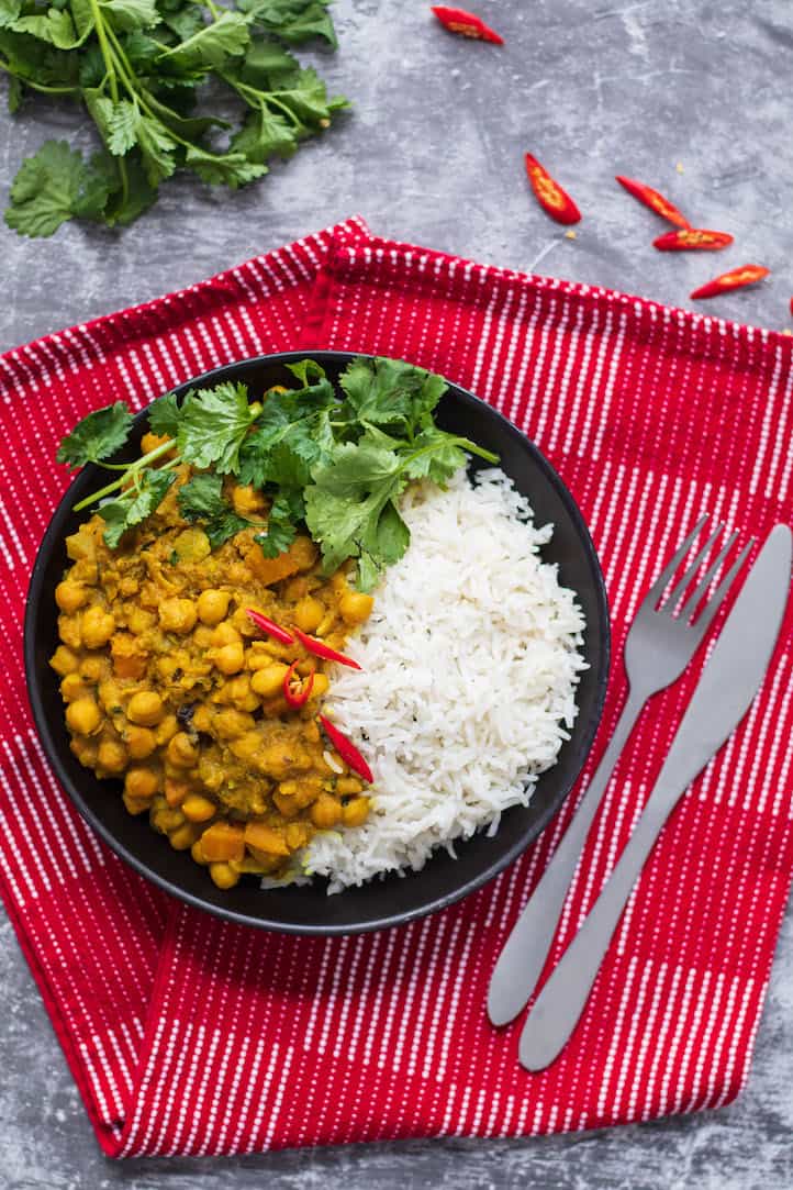 Jamaican style curry chickpea with coconut milk