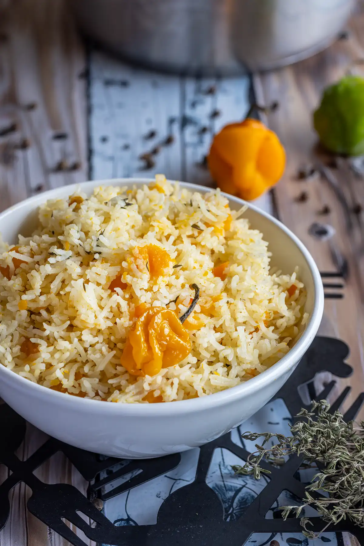 Jamaican seasoned pumpkin rice